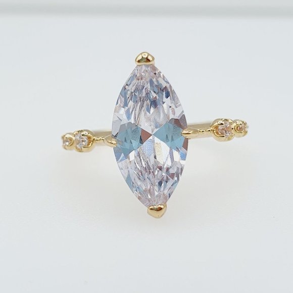 💕  Exclusive Gold Plated 3A Marquise Cut CZ Ring for Women, FB16FA1062 - Picture 7 of 7
